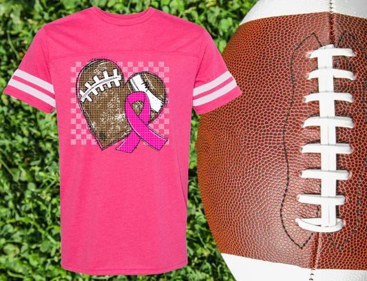 Pink Ribbon Football Graphic Tee