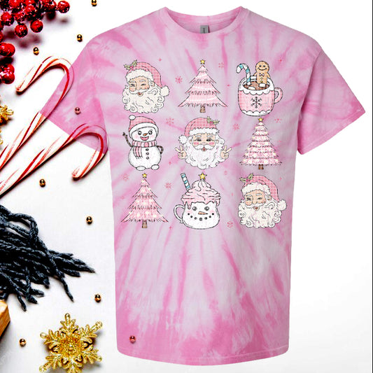 Retro Pink Christmas Graphic Tee