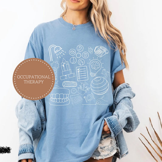 Occupational Therapy Doodle Icons Graphic Tee