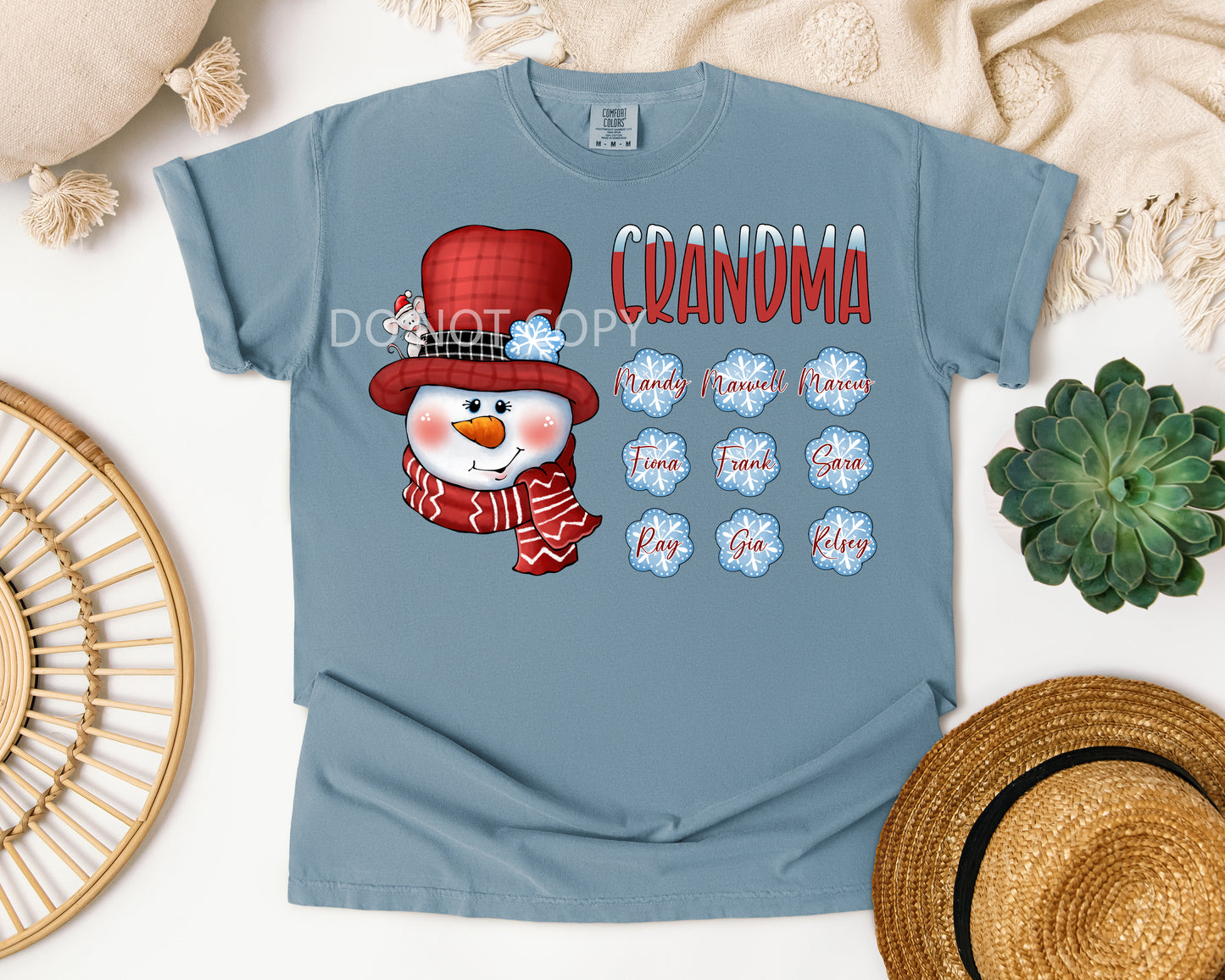 Grandma Customized Snowflakes Graphic Tee