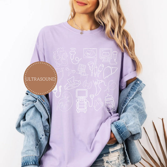 Ultrasound Doodle Icons Graphic Tee