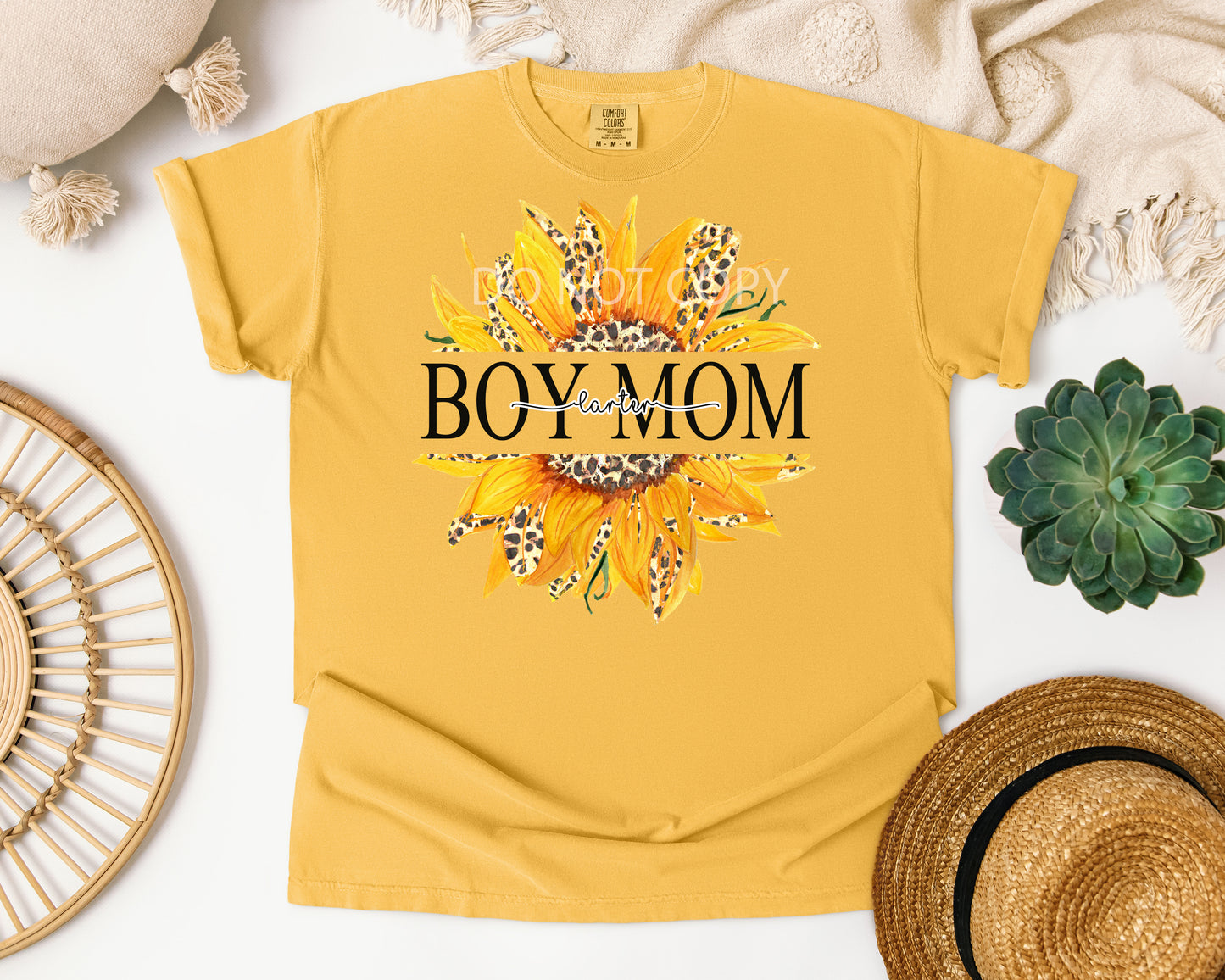 Sunflower Boy Mom Personalized Graphic Tee