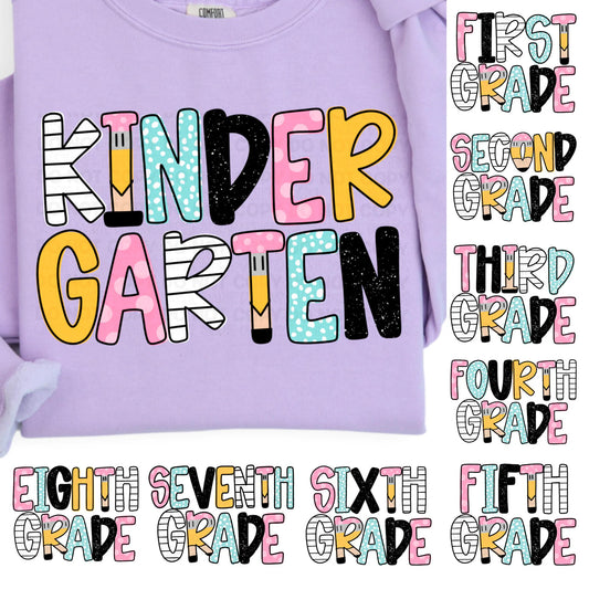 Back to School Pencils and Lines Graphic Tee