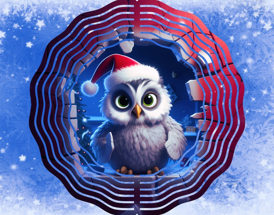 Christmas Owl Wind Spinner