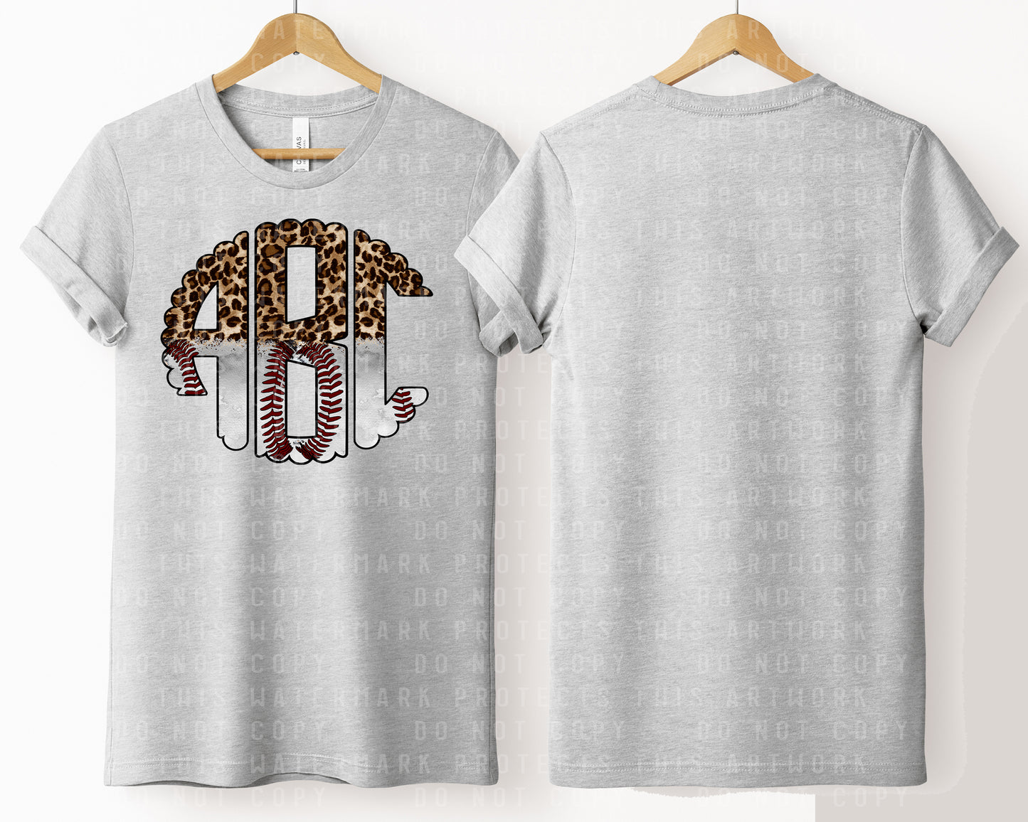 Leopard Baseball Monogram Graphic Tee
