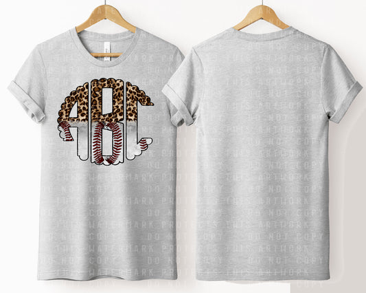Leopard Baseball Monogram Graphic Tee