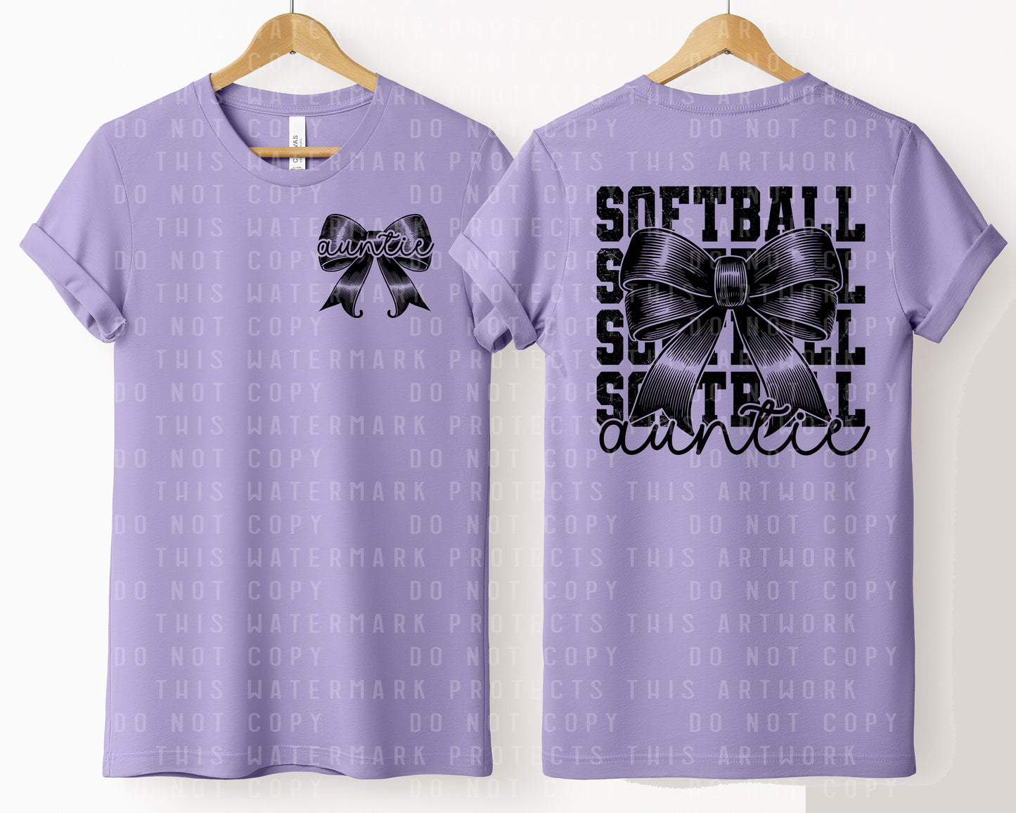 Softball Bow with Name Graphic Tee