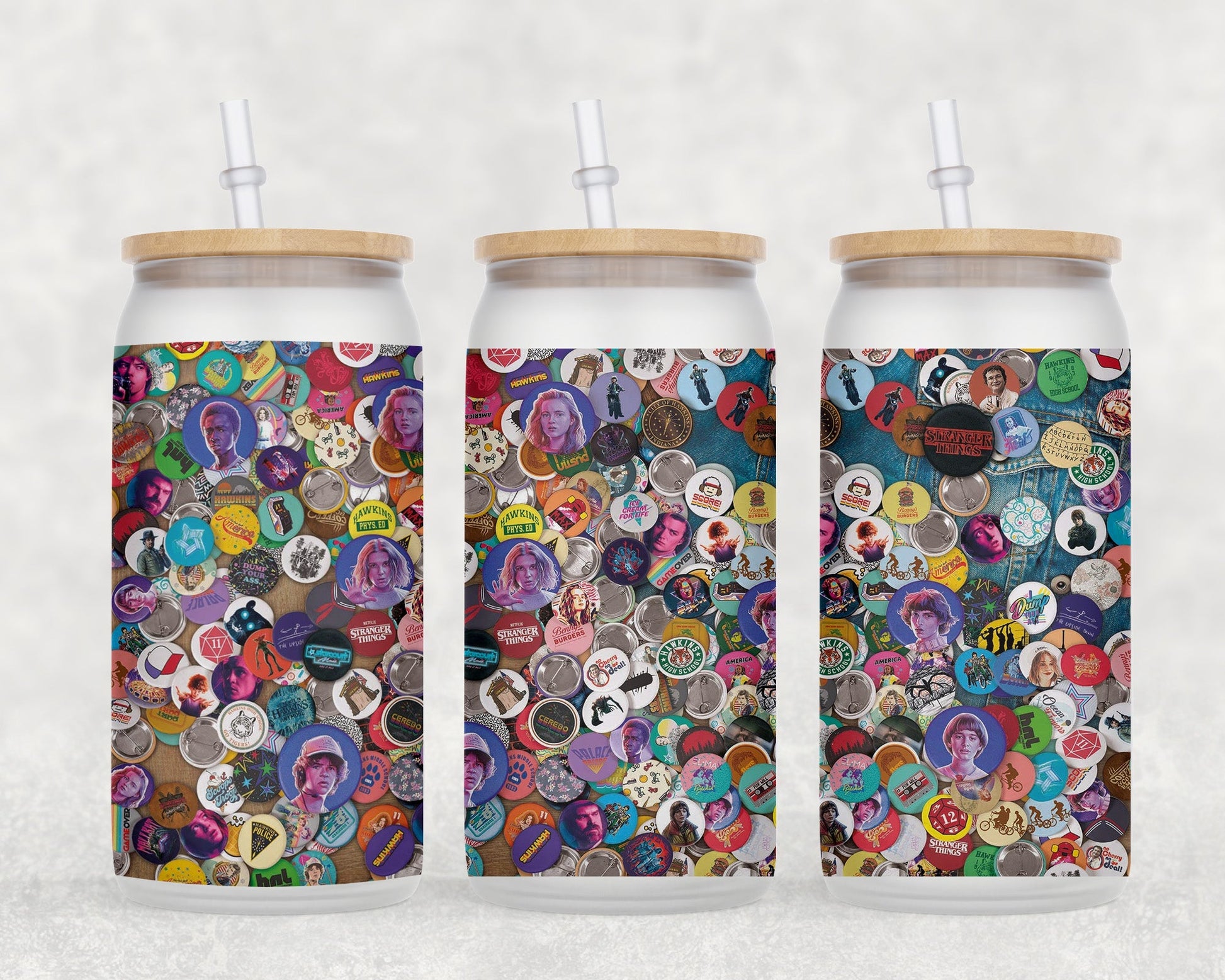 Pins 16 Oz Glass Can Coffee Mug