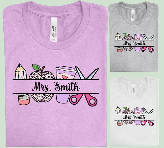 Teacher Monogram Graphic Tee