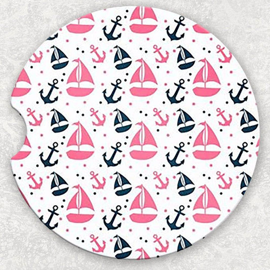 Car Coaster Set - Sailboats And Anchors