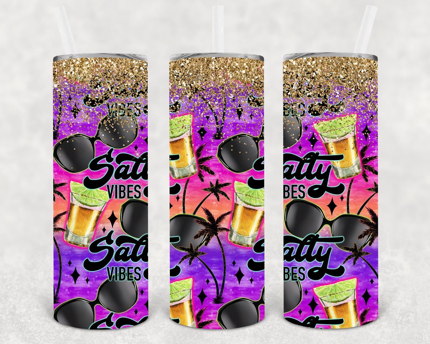 Salty Vibes 20 Oz Skinny Tumbler