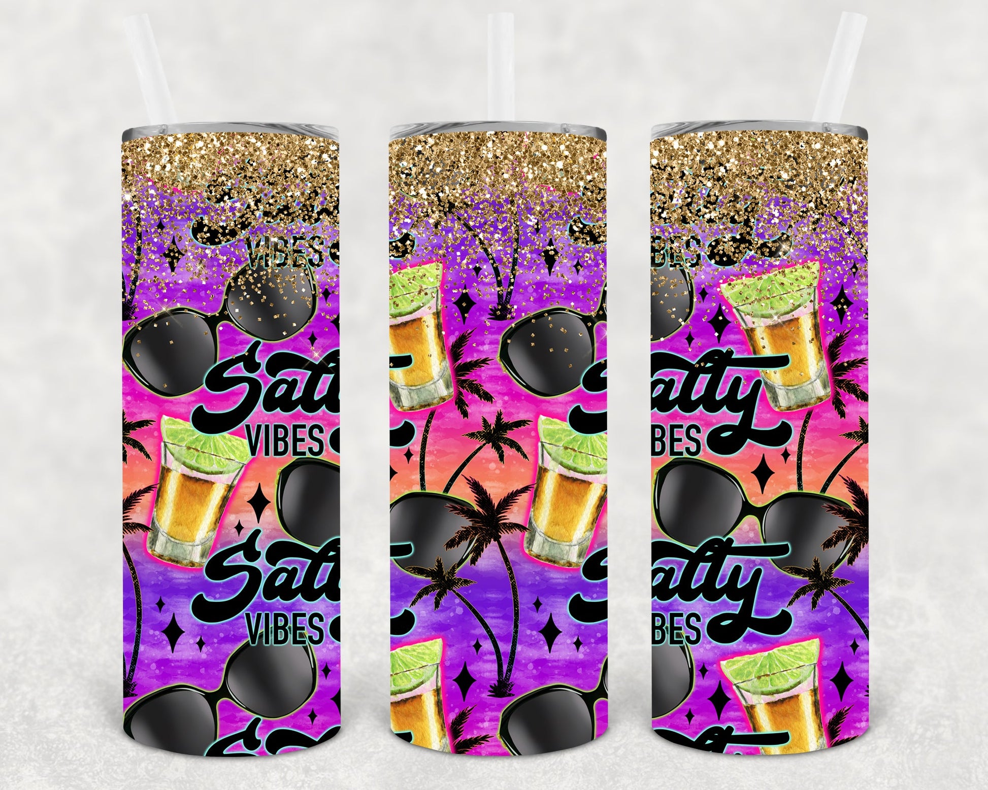 Salty Vibes 20 Oz Skinny Tumbler