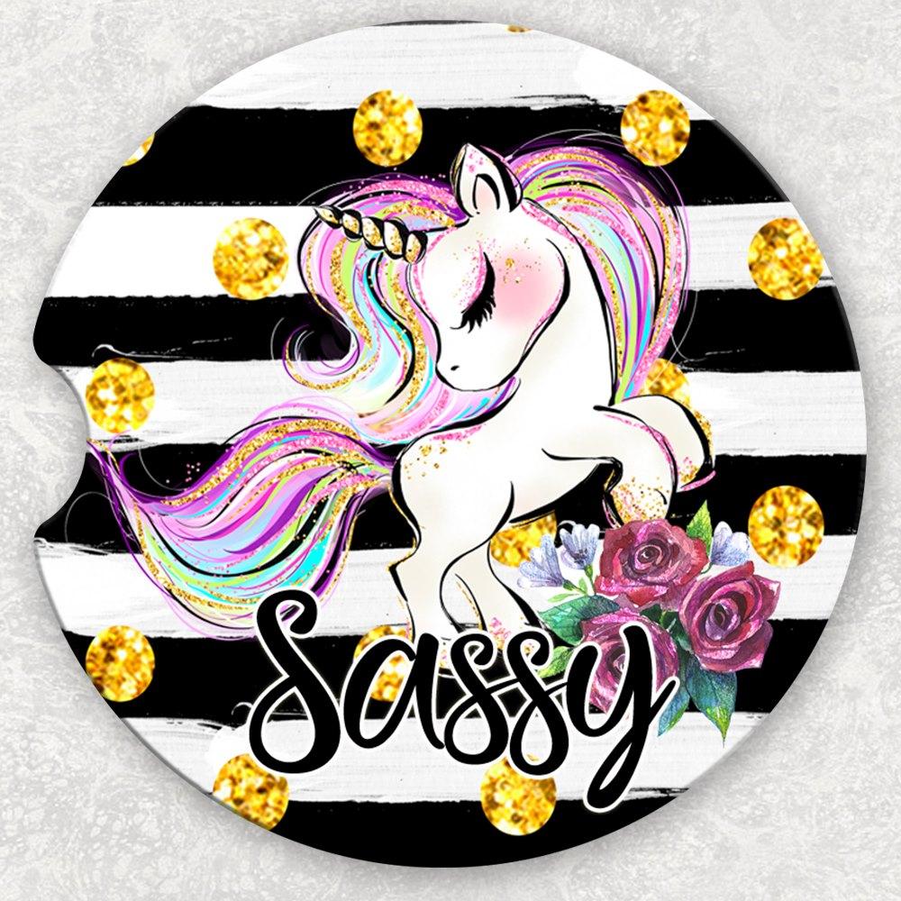 Car Coaster Set - Sassy Unicorn