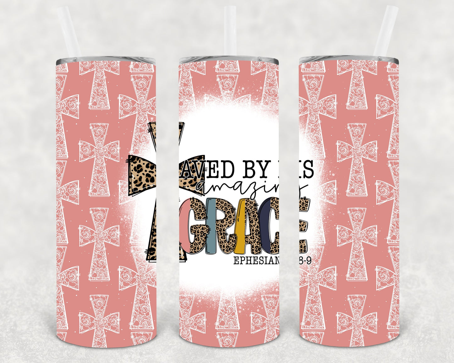 Saved By His Amazing Grace 20 Oz Skinny Tumbler