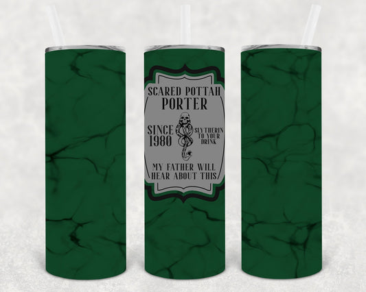 Scared Pottah Porter 20 Oz Skinny Tumbler