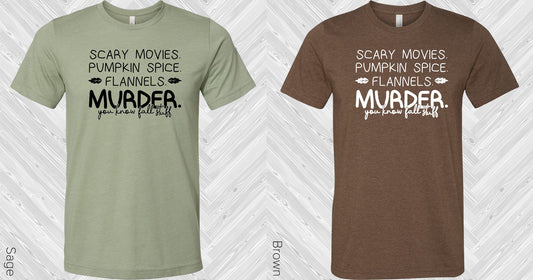 Scary Movies Pumpkin Spice Flannels Murder Graphic Tee Graphic Tee