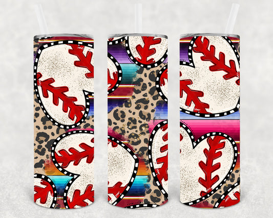 Serape Leopard Baseball 20 Oz Skinny Tumbler