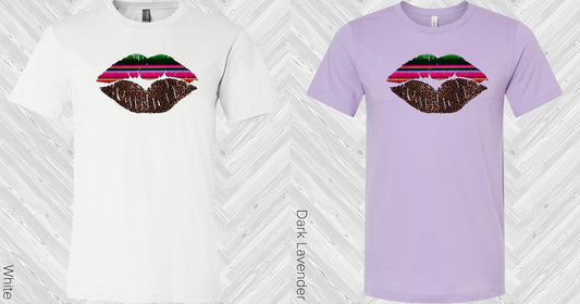 Serape Leopard Lips Graphic Tee Graphic Tee