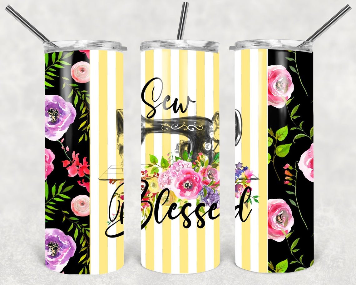 Sew Blessed 20 Oz Skinny Tumbler