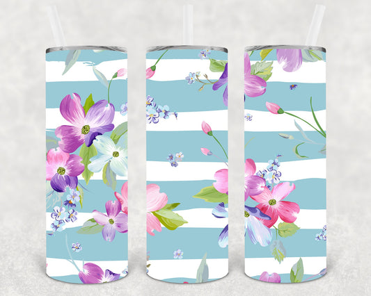 Shabby Floral 20 Oz Skinny Tumbler