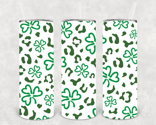 Shamrock Leopard 20 Oz Skinny Tumbler