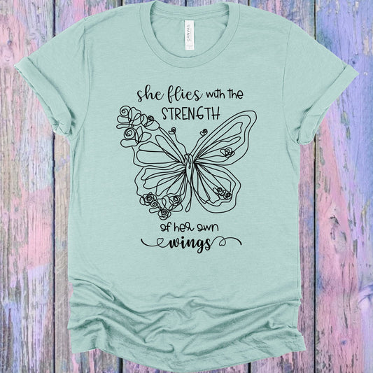 She Flies With The Strength Of Her Own Wings Graphic Tee Graphic Tee