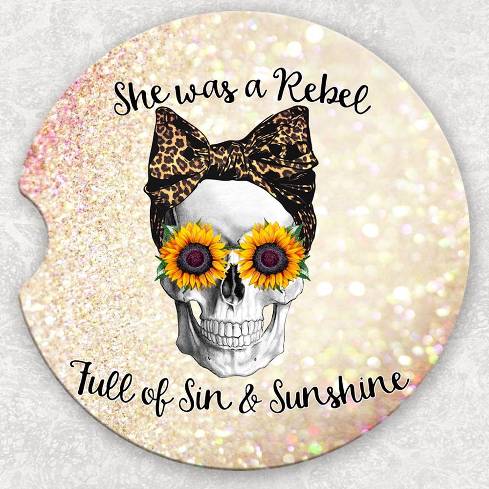 Car Coaster Set - She Was A Rebel Full Of Sin And Sunshine