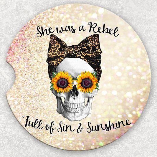 Car Coaster Set - She Was A Rebel Full Of Sin And Sunshine