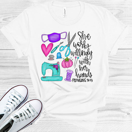 She Works Willingly With Her Hands - Mask Maker Graphic Tee Graphic Tee