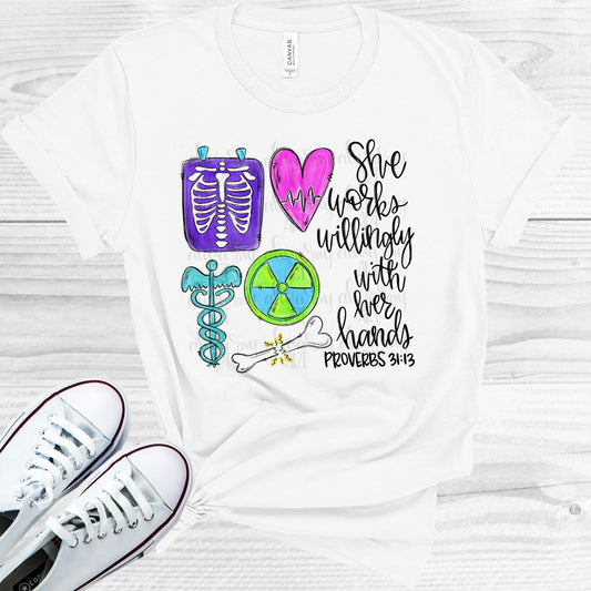 She Works Willingly With Her Hands - Xray Tech Graphic Tee Graphic Tee