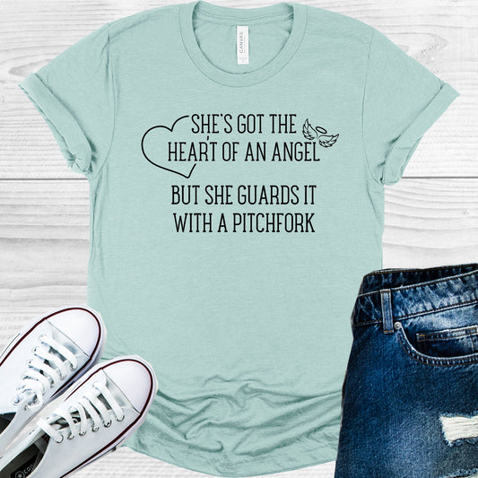 Shes Got The Heart Of An Angel But She Guards It With A Pitchfork Graphic Tee Graphic Tee
