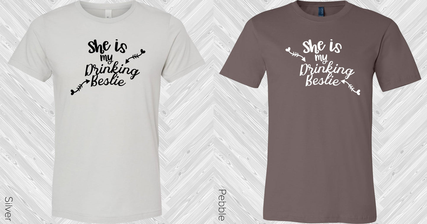 She Is My Drinking Bestie (Left Shirt In Photo) Best Friend Graphic Tee Graphic Tee