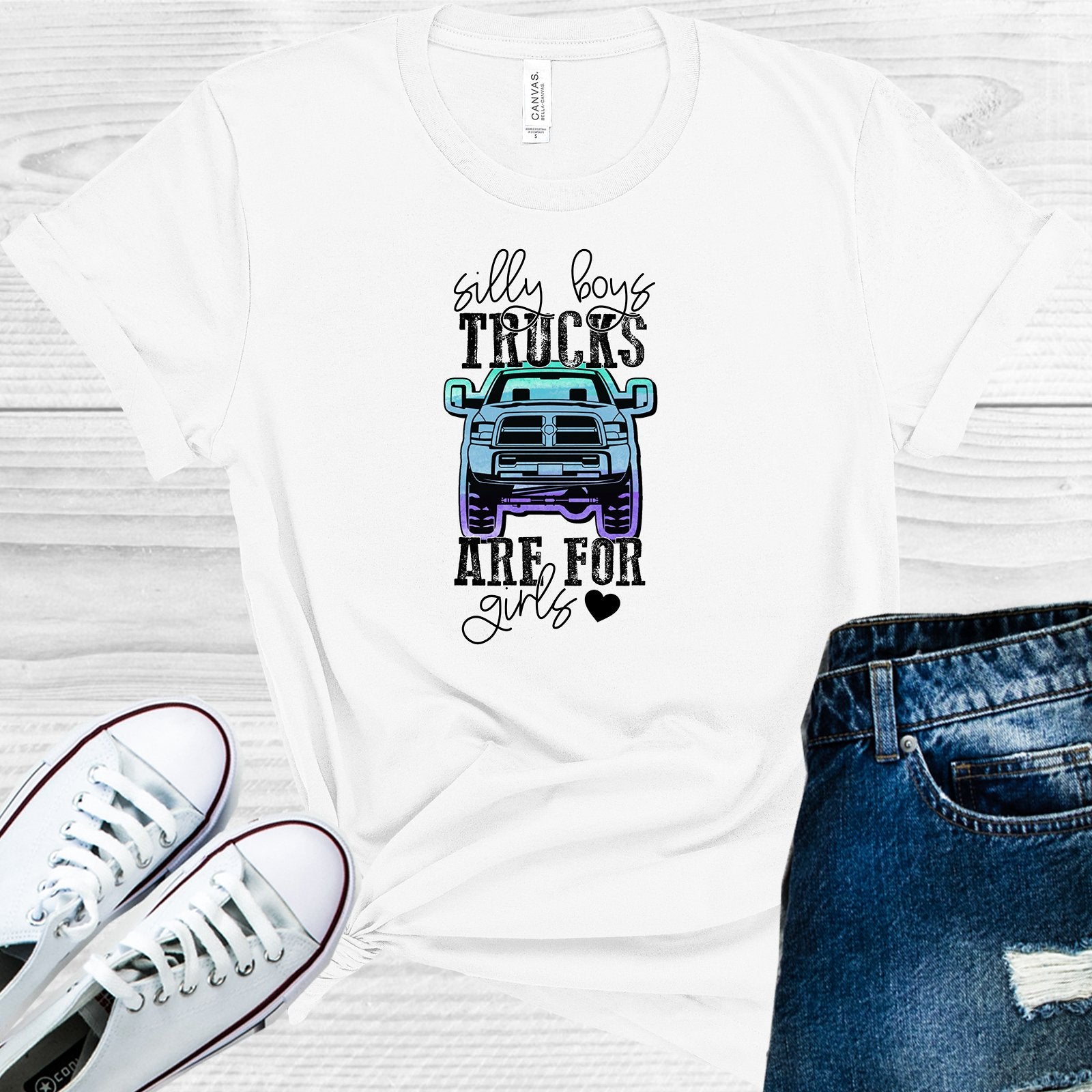 Silly Boys Trucks Are For Girls Graphic Tee Graphic Tee