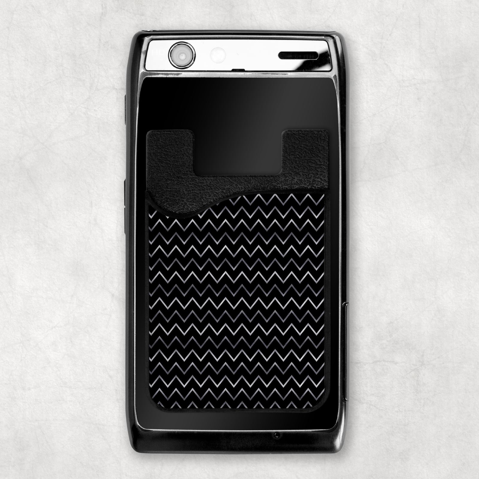 Silver Chevron Card Caddy Phone Wallet