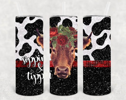 Sippin & Tippin 20 Oz Skinny Tumbler