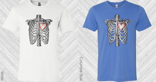 Skeleton Baseball Heart Graphic Tee Graphic Tee