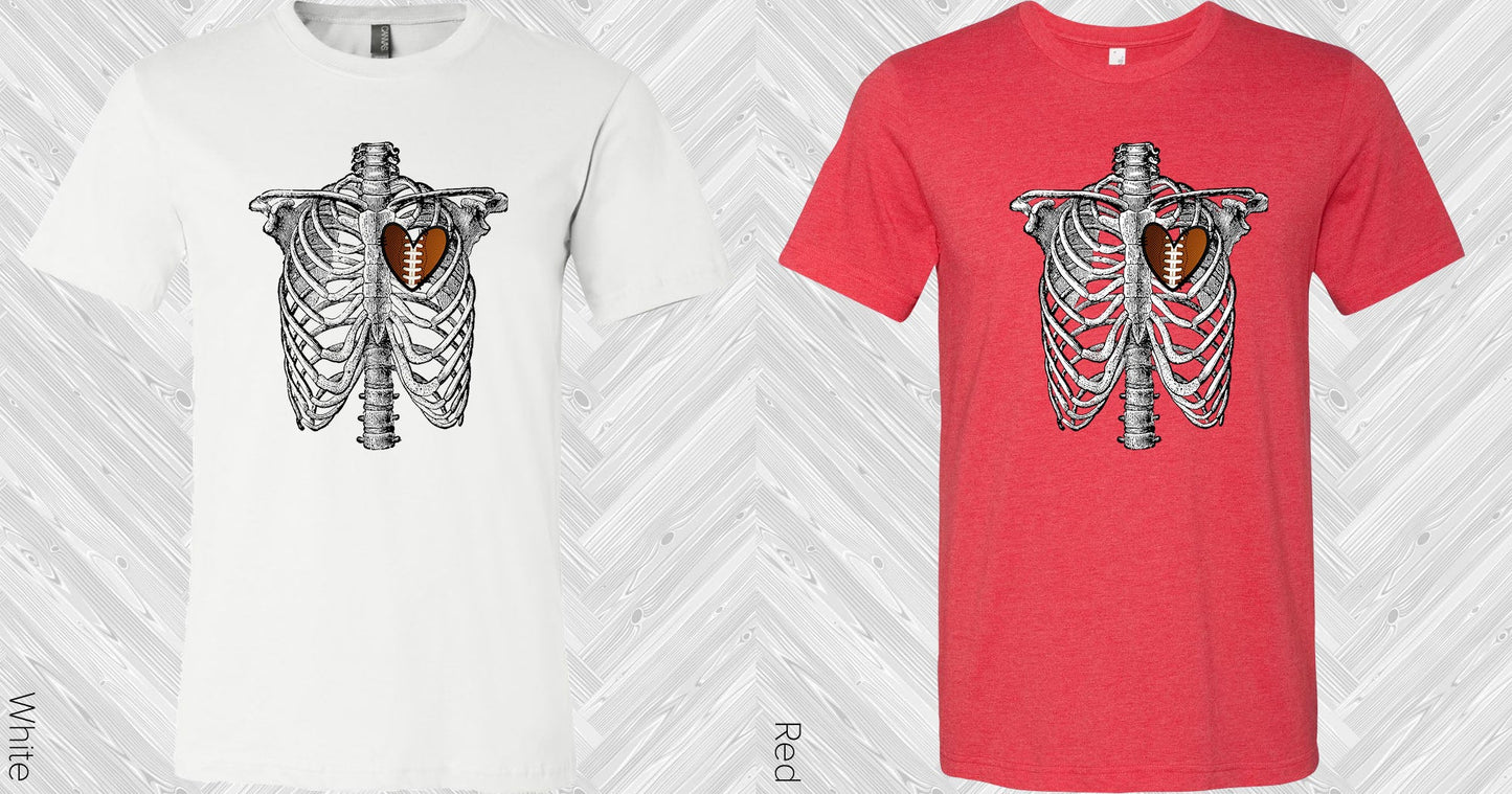 Skeleton Football Heart Graphic Tee Graphic Tee