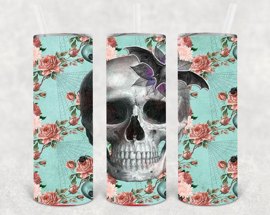 Skull 20 Oz Skinny Tumbler