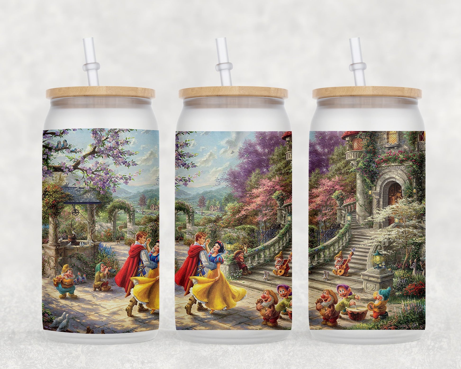 Snow White 16 Oz Glass Can Coffee Mug