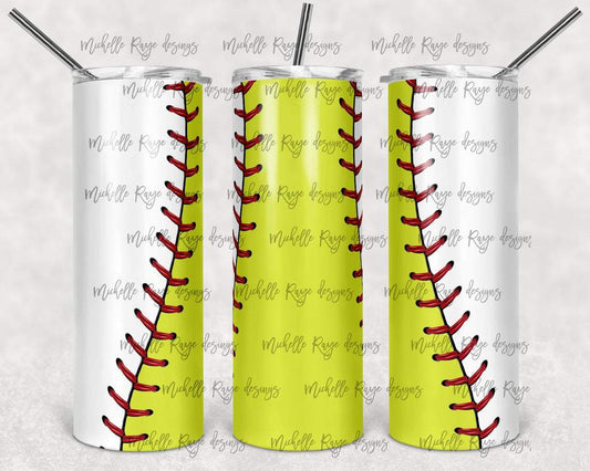 Softball Baseball 20 Oz Skinny Tumbler