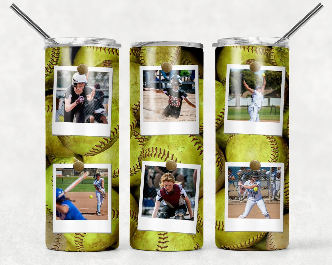 Softball Frame 20 Oz Skinny Tumbler