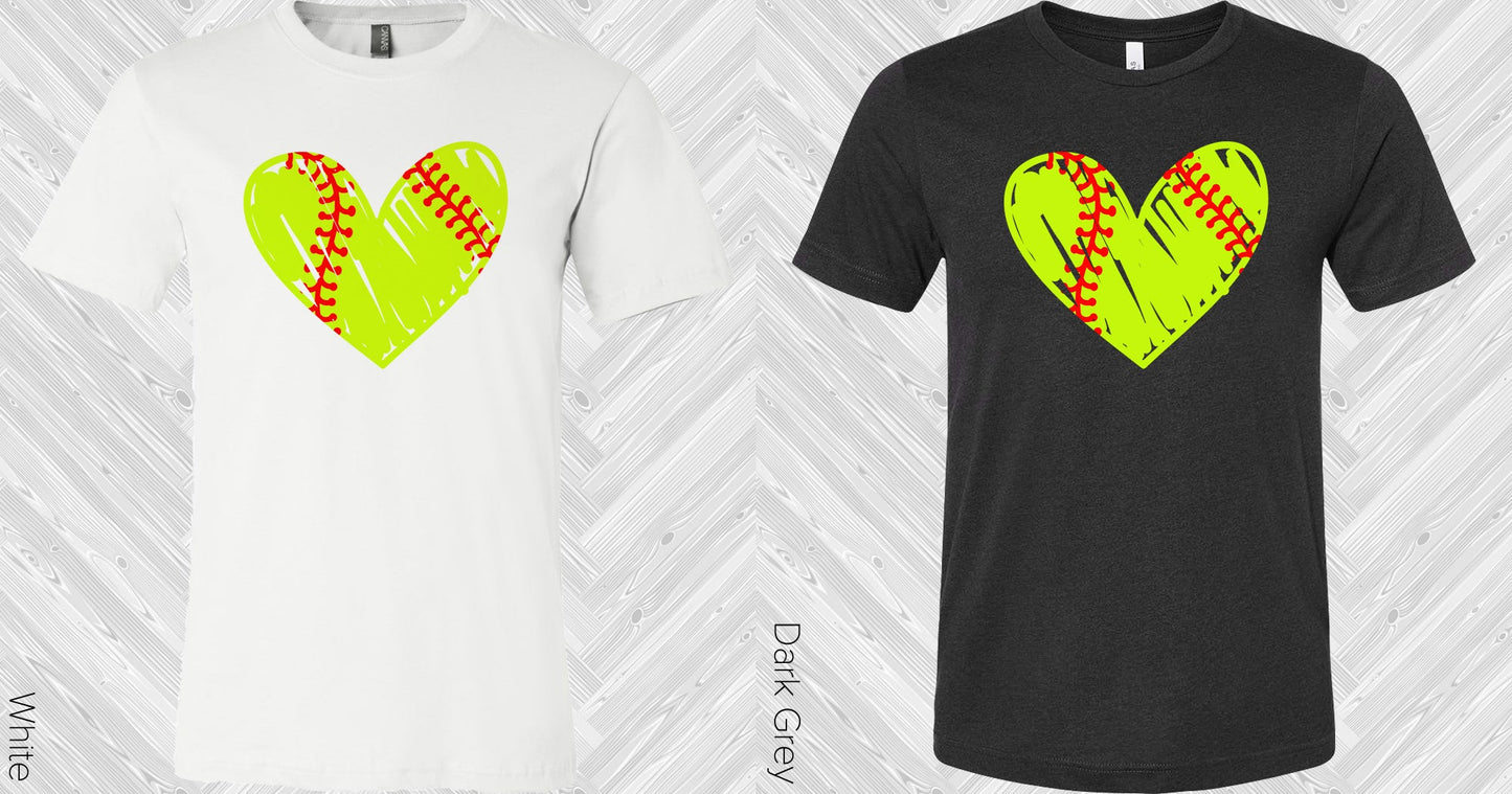 Softball Heart Graphic Tee Graphic Tee