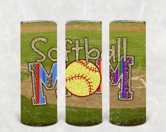 Softball Mom 20 Oz Skinny Tumbler