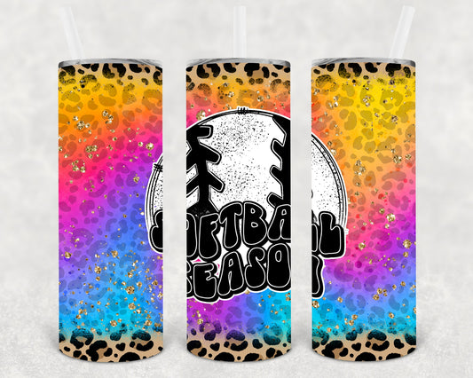 Softball Season 20 Oz Skinny Tumbler