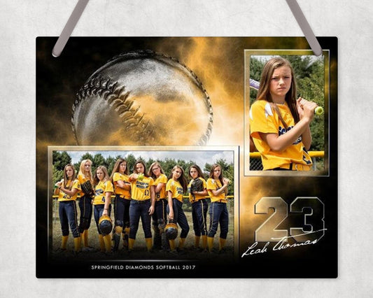 Softball Team And Player Wall Sign Hanging