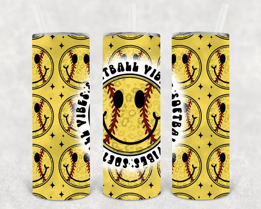 Softball Vibes 20 Oz Skinny Tumbler