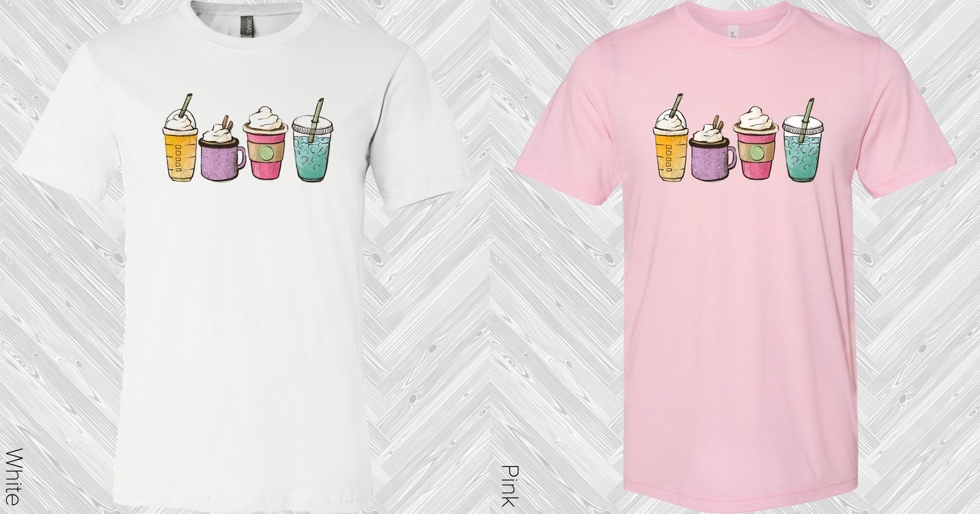 Spring Coffee Cups Graphic Tee Graphic Tee