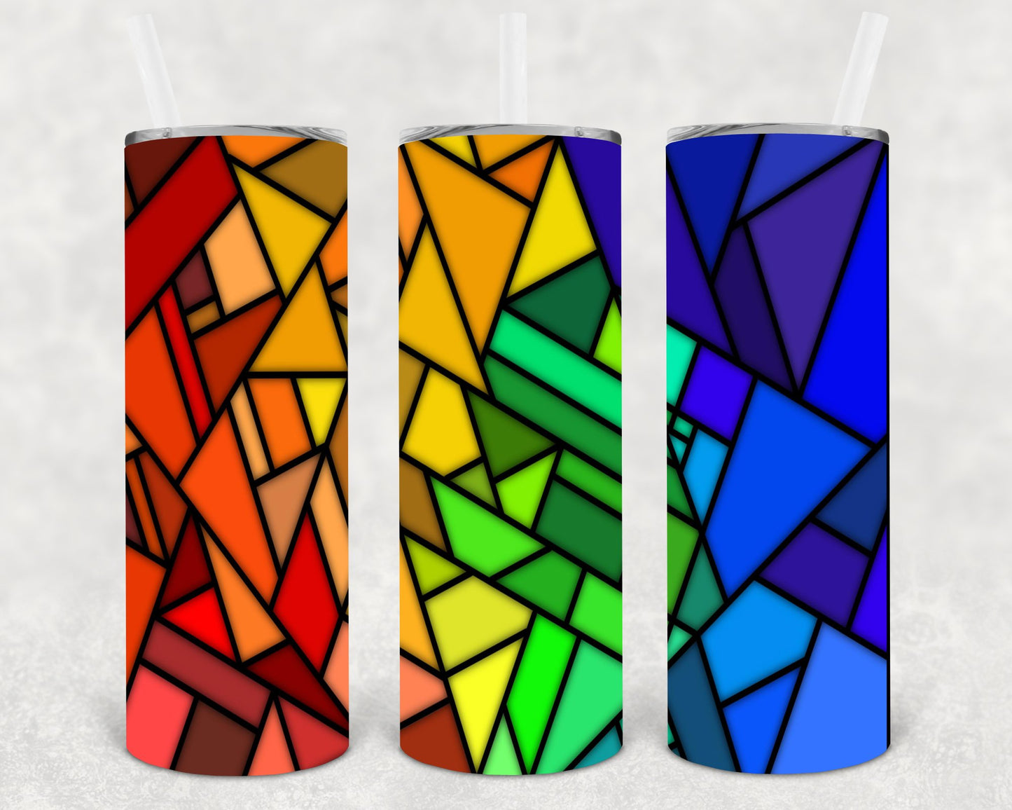 Stained Glass Rainbow 20 Oz Skinny Tumbler