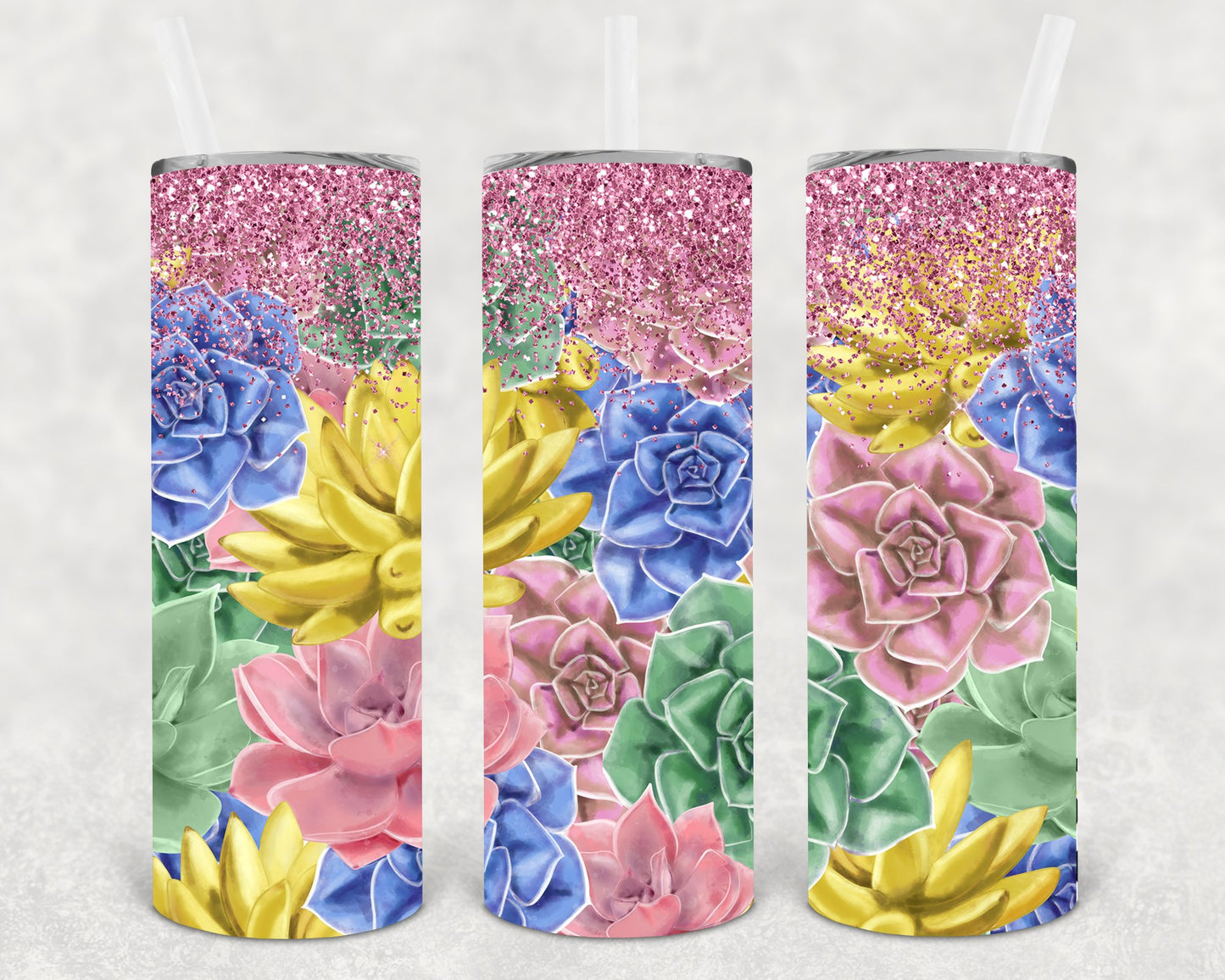 Succulents 20 Oz Skinny Tumbler