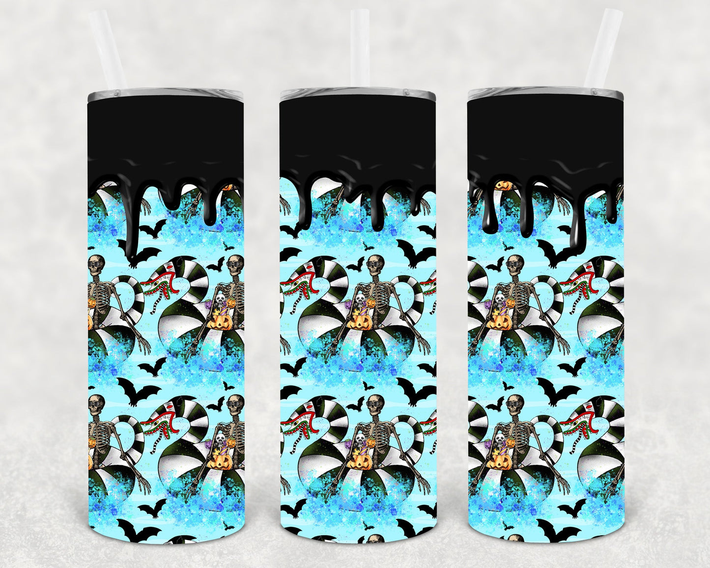 Summer Skeleton 20 Oz Skinny Tumbler